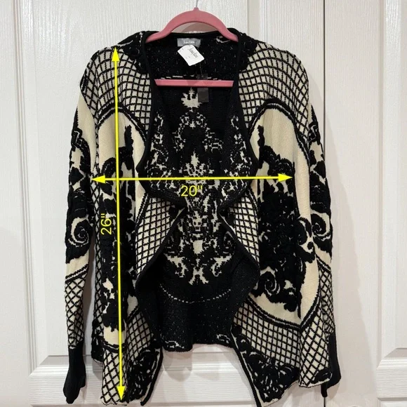 Neiman Marcus Black and Cream Cardigan - Picture 7 of 7